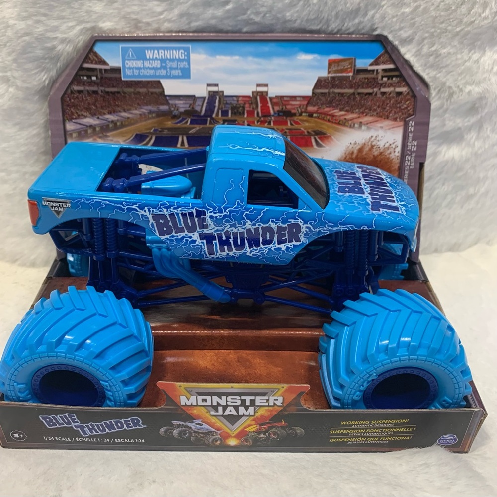 2024 MONSTER JAM SERIES MONSTER TRUCK -BLUE THUNDER 1:24 - Picture 1 of 7